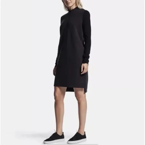James Perse Dresses & Skirts - James Peres Black Long Sleeve Mock Neck Dress Size 2 (Medium) Stretch Lagenlook